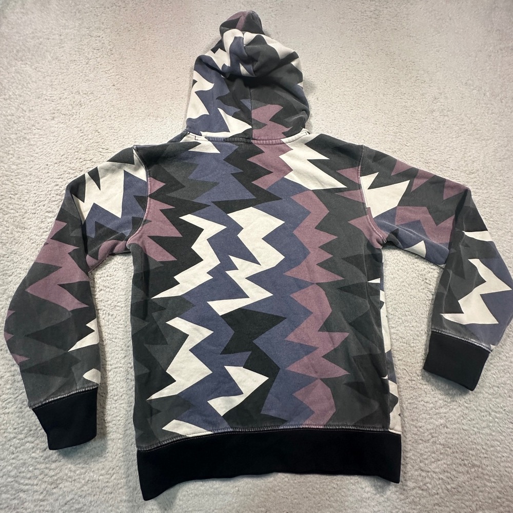 Jordan Hoodie Kids Size M Black Purple Grey Zigzag Geometric Jumpman FLAW - Picture 6 of 9